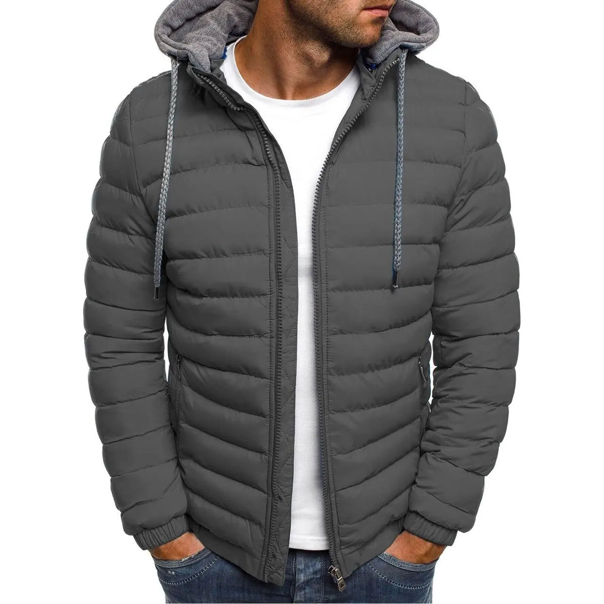 Men's Premium Quilted Hooded Winter Jacket